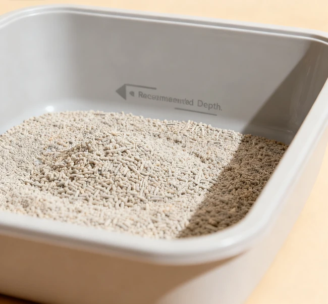 Close-up of clumping clay, crystal, and natural wood pellet cat litters