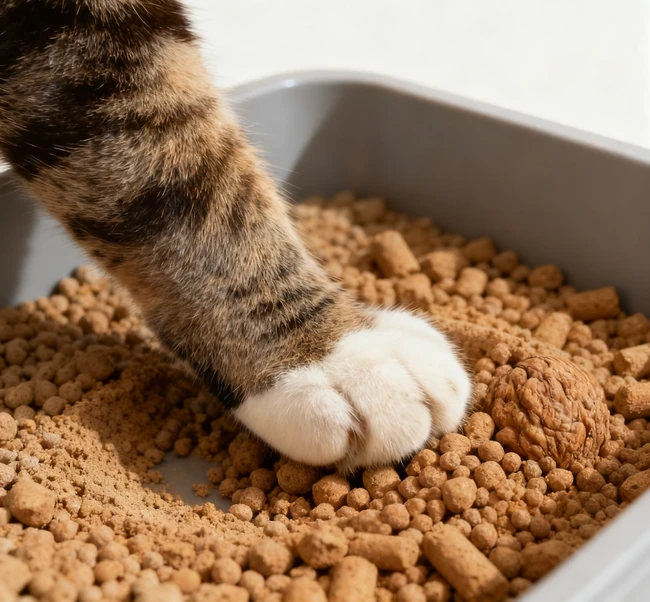 World's Best Cat Litter in a green and yellow bag