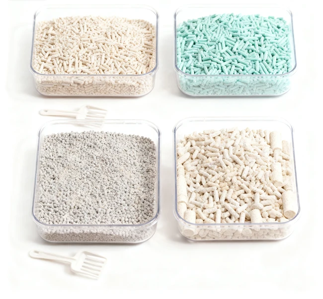 A person scooping a single clump of litter into a toilet